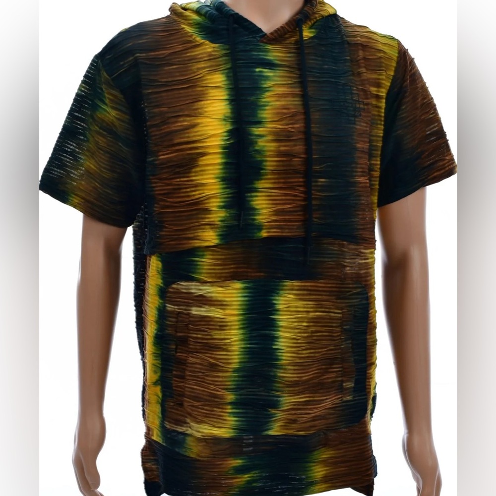 MEN’S JACQUARD TEXTURED DYED HOODIE-TIMBER